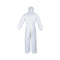 DUPONT TYVEK 200 CHEMICAL COVERALLS DISPOSABLE WHITE L CAMBODIA _Back